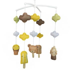 Baby Crib Mobile Hanging Toy Musical Mobile Infant Room Nursery Bed Decor for Boys Girls; Brown Ice Pop