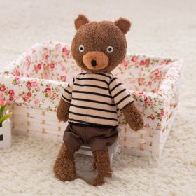 Soft And Cute Polka Dot Bear Toy Doll (Option: Brown Bear Striped T-25cm)