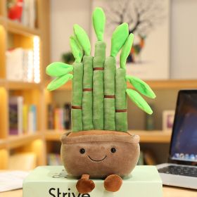 Cartoon Potted Plant Figurine Doll Desk Decoration Decoration Gift (Option: Lucky Bamboo Brown-41cm)