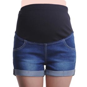 Maternity Denim Shorts (Option: Blue-3XL)