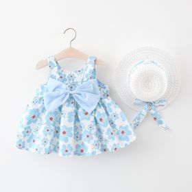 Children's Vest Westernized Sleeveless Dress (Option: Blue-73cm)