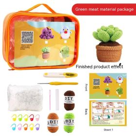 Crochet Material Package DIY Tool Set Toy (Option: Green Succulent-English Version)