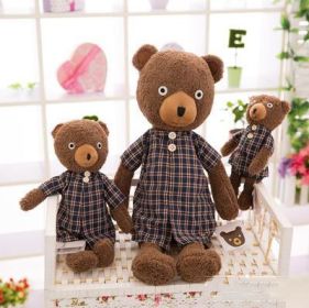 Soft And Cute Polka Dot Bear Toy Doll (Option: Brown Bear Plaid Shirt-25cm)