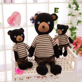 Soft And Cute Polka Dot Bear Toy Doll (Option: Black Bear Striped T-25cm)