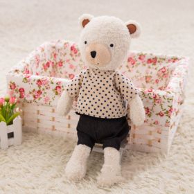 Soft And Cute Polka Dot Bear Toy Doll (Option: M White Bear Polka Dot T Shirt-25cm)