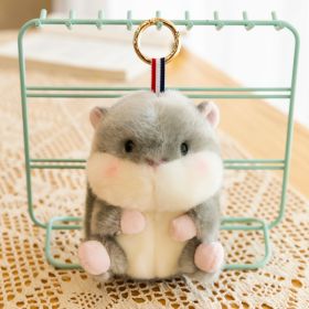 Spherical Series Animal Keychain Pendant Plush Toys (Option: Gray Hamster-13cm)