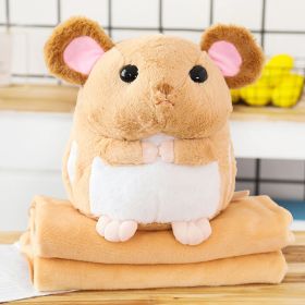 Mouse Doll Cute Sleeping Doll Pillow Plush Toy Hand Warmers Three In One Blanket Car Cushion (Option: Brown-Hand Warmers 40 Ã— 35)