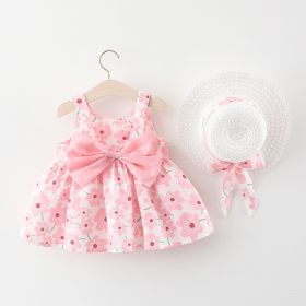 Children's Vest Westernized Sleeveless Dress (Option: Pink-73cm)