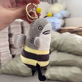 Home Fashion Simple Shark Bee Shape Plush Toy (Option: Shark Bee-17cm Keychain Pendant)