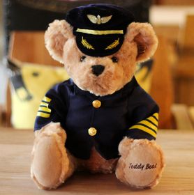 Police Bear Wearing Uniform Plush Toy (Option: Captain Bear-25cm)