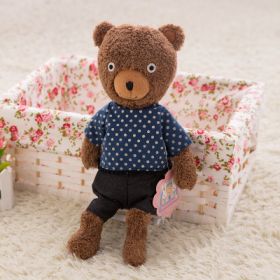 Soft And Cute Polka Dot Bear Toy Doll (Option: Brown Bear Polka Dot T Shirt-25cm)