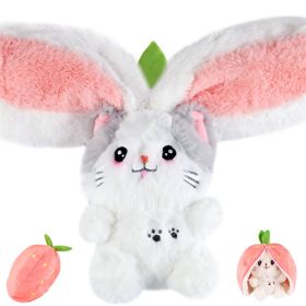 Stuffed Toy Strawberry Carrot Doll Throw Pillow (Option: Cat)