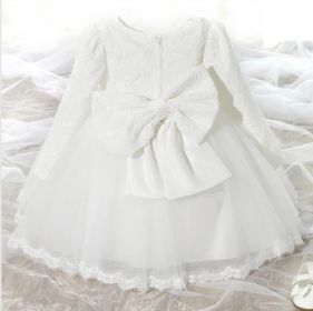 Girl's Clothes Korean Fashion Summer Clothes First Year Old (Option: White long sleeve-80cm)