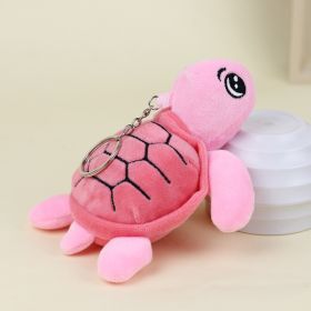 Cute Colorful Turtle Plush Toy Little Turtle Doll Pendant Aquarium Doll (Option: Pink-14cm)